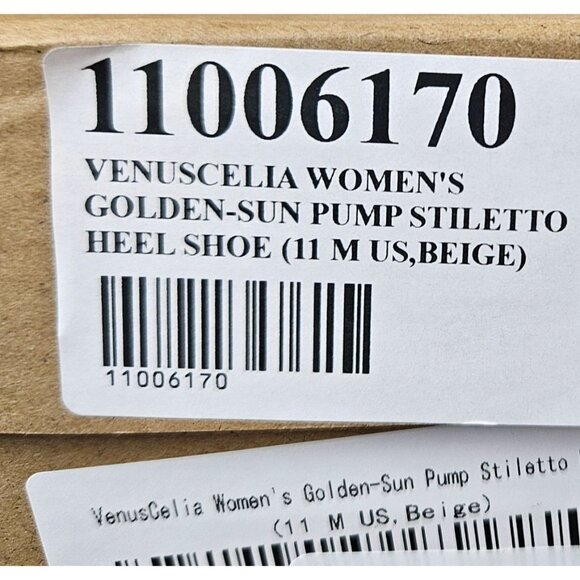 Elegant Womens Size 11 VenusCelia Pointed Toe Pumps Stiletto Gold Curved Heels - Picture 12 of 12